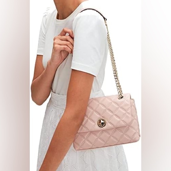 Kate Spade Natalia Flap Quilted Two Way in Rose Smoke - Picture 3 of 4